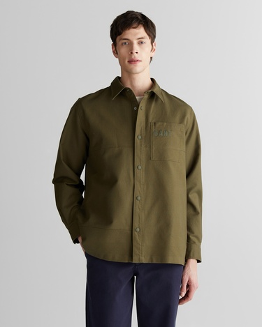  GANT Erkek Yeşil Oversize Fit Logolu Gömlek