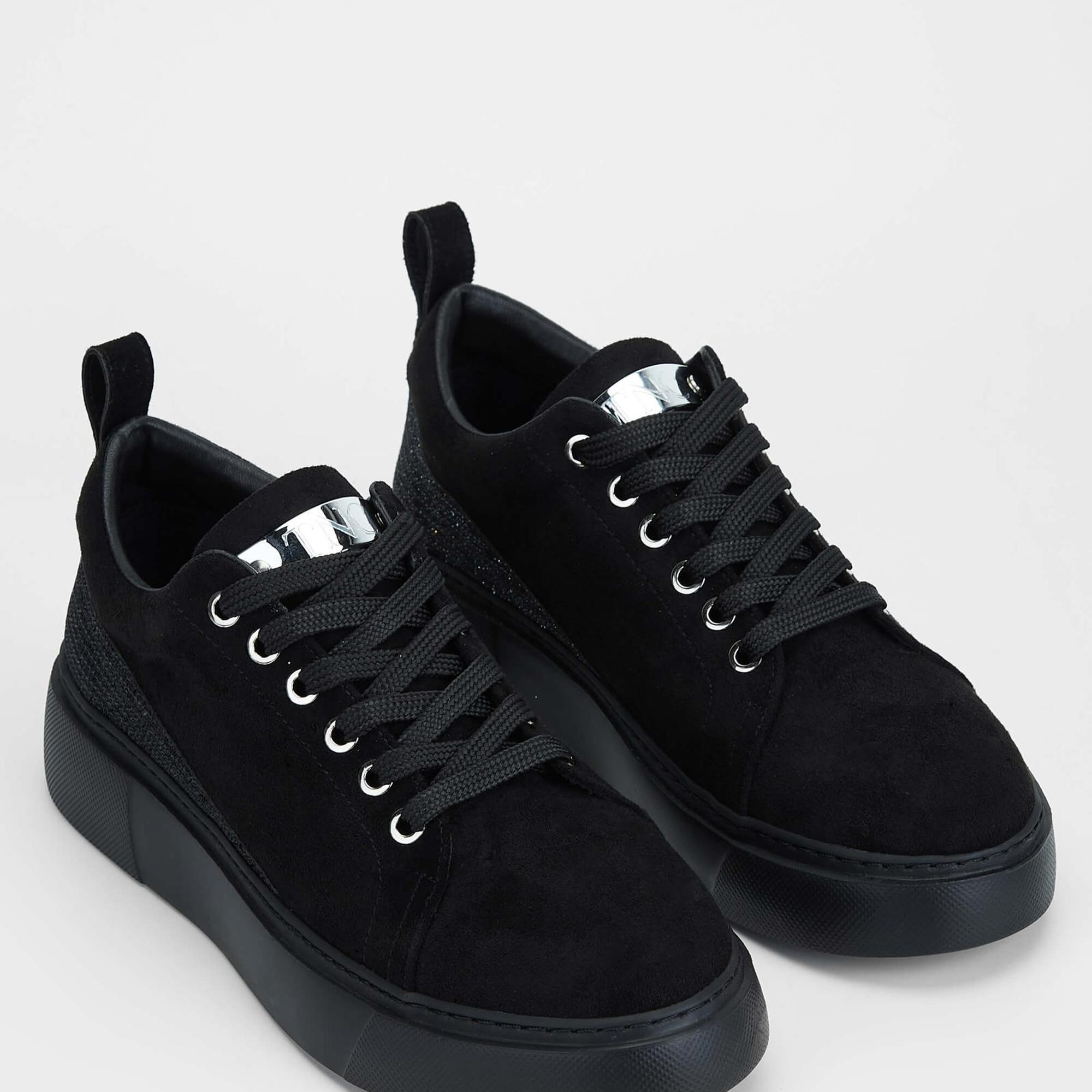 Tamer Tanca Kadın Vegan Siyah Süet Casual Ayakkabı