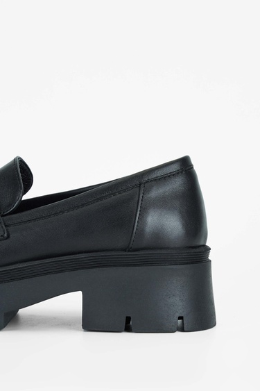  Tamer Tanca Kadın Hakiki Deri Siyah Deri Casual Ayakkabı