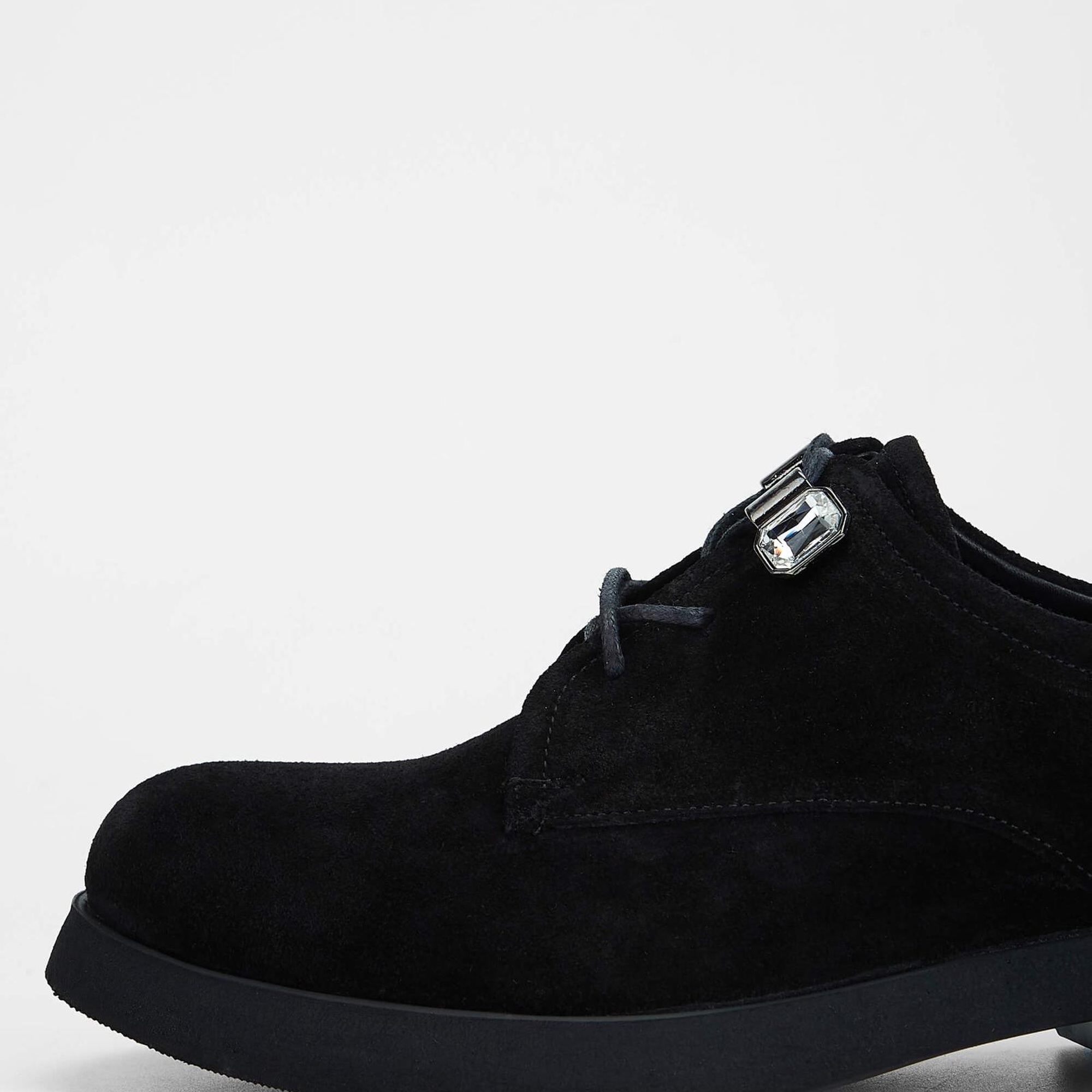 Tamer Tanca Kadın Hakiki Deri Siyah Süet Casual Ayakkabı