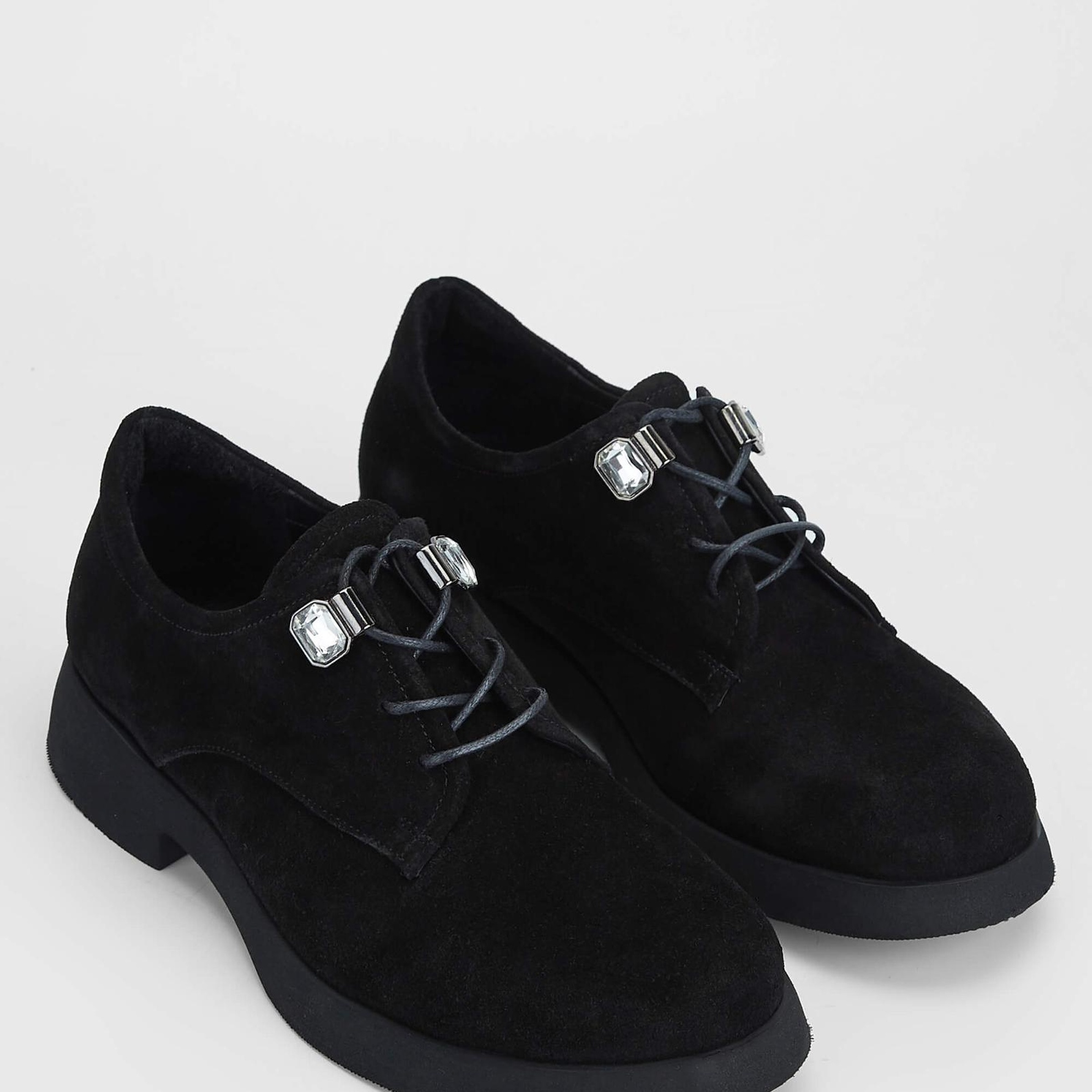 Tamer Tanca Kadın Hakiki Deri Siyah Süet Casual Ayakkabı