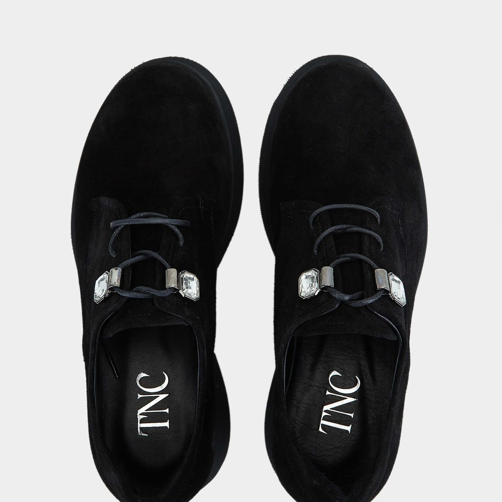 Tamer Tanca Kadın Hakiki Deri Siyah Süet Casual Ayakkabı