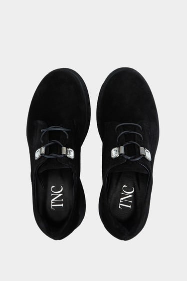  Tamer Tanca Kadın Hakiki Deri Siyah Süet Casual Ayakkabı