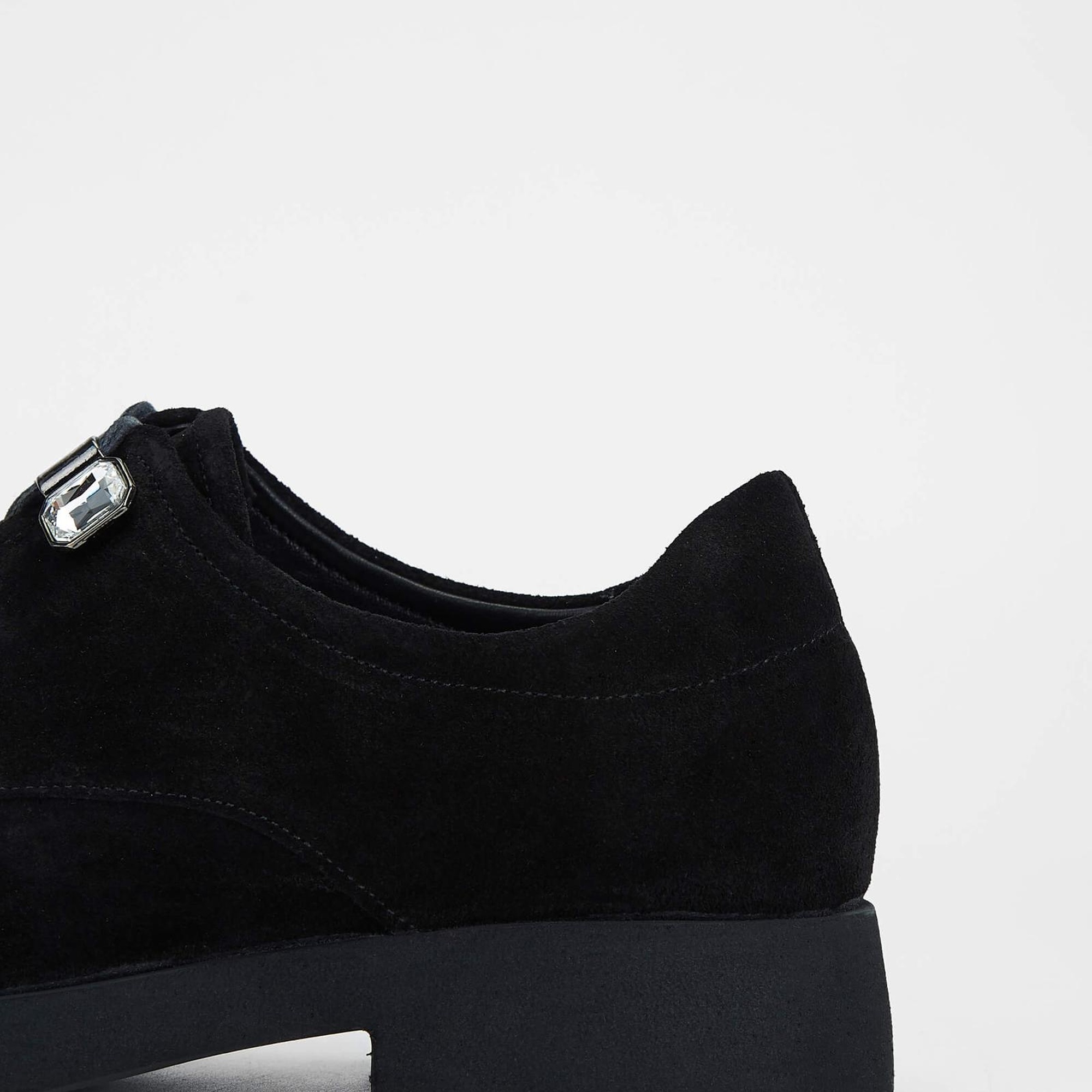 Tamer Tanca Kadın Hakiki Deri Siyah Süet Casual Ayakkabı