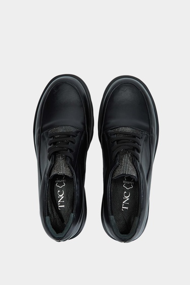  Tamer Tanca Kadın Hakiki Deri Siyah Deri Casual Ayakkabı