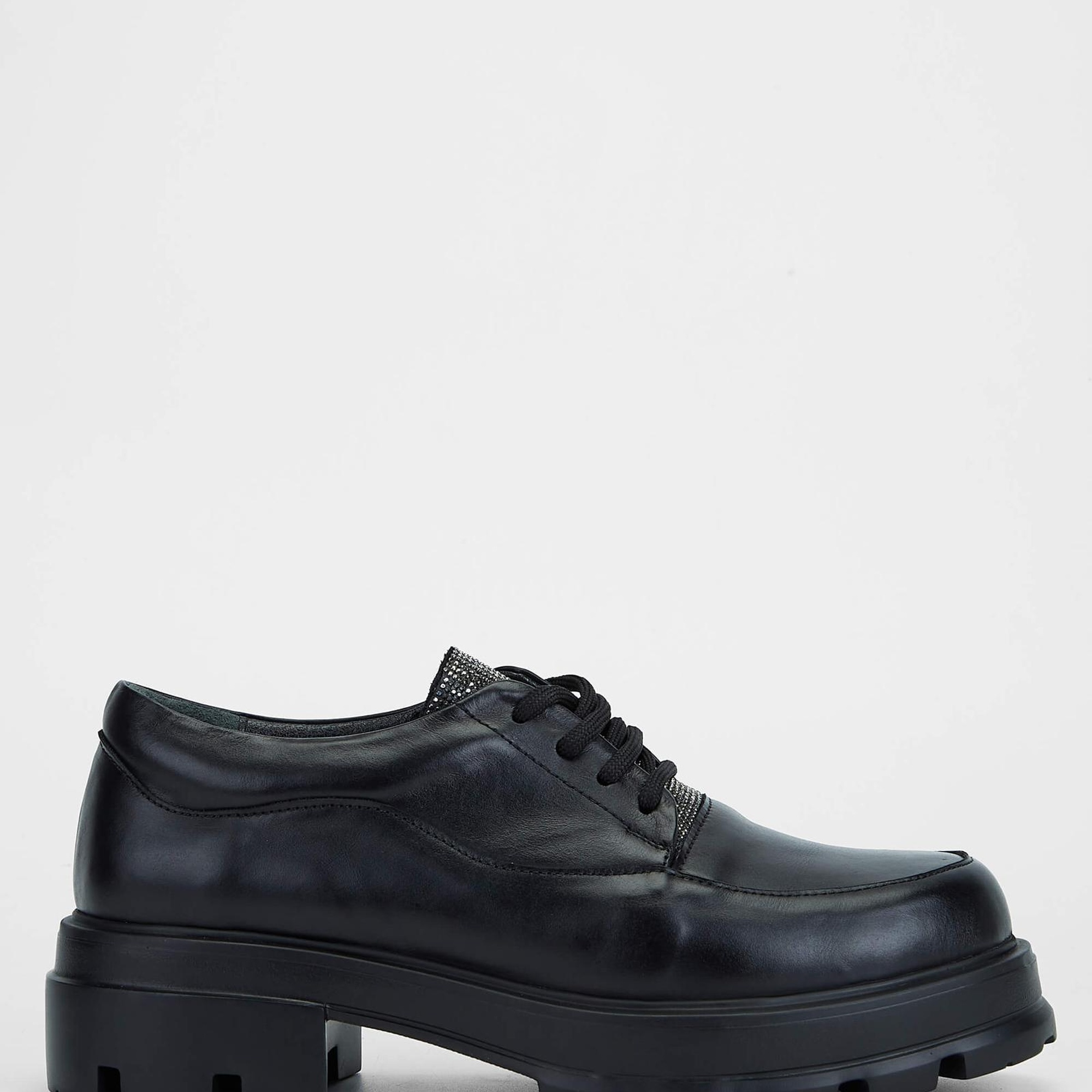 Tamer Tanca Kadın Hakiki Deri Siyah Deri Casual Ayakkabı