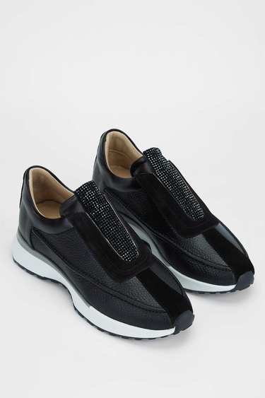  Tamer Tanca Kadın Hakiki Deri Siyah Deri Casual Ayakkabı