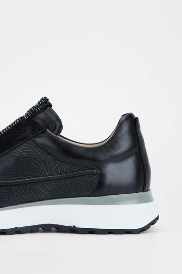  Tamer Tanca Kadın Hakiki Deri Siyah Deri Casual Ayakkabı