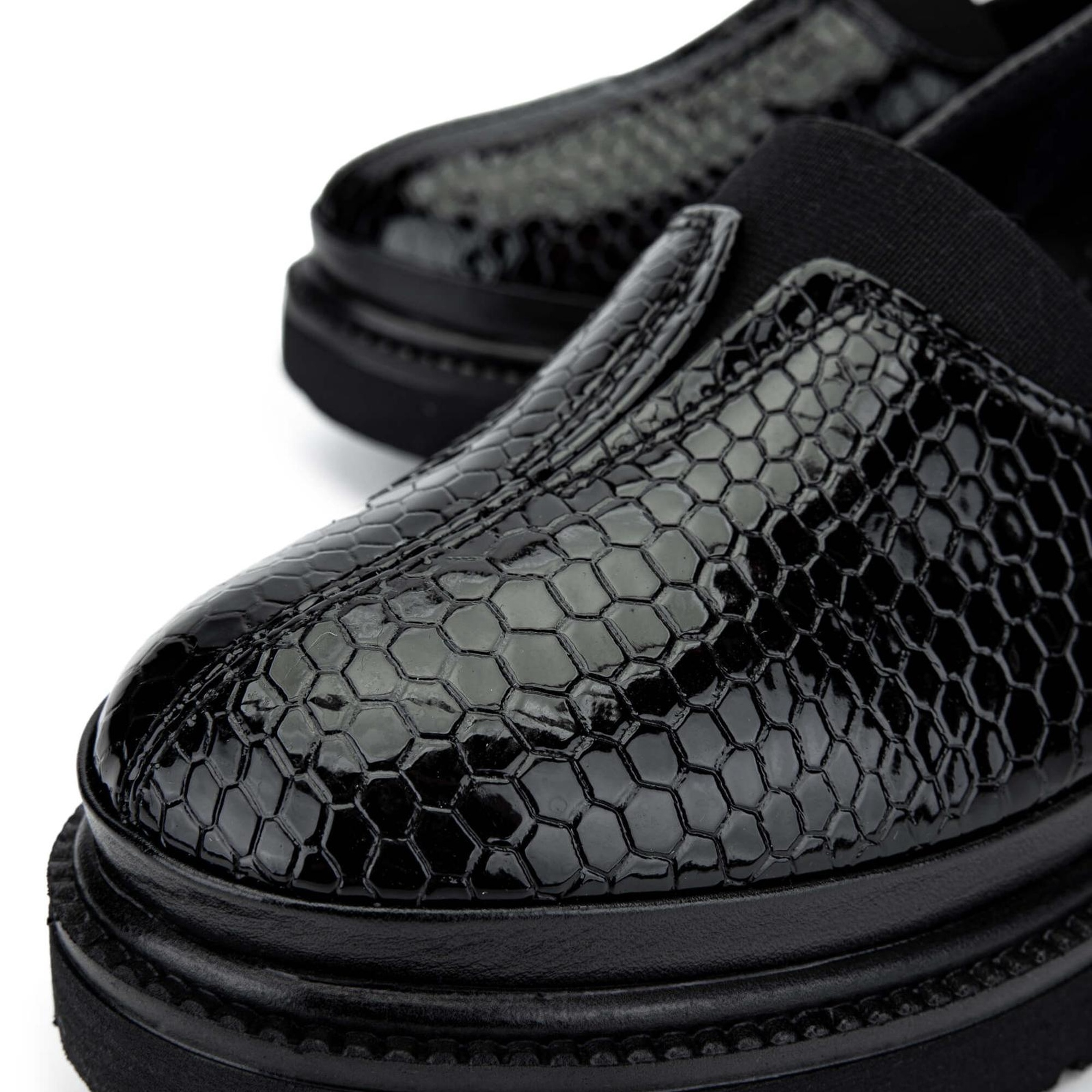 Tamer Tanca Kadın Hakiki Deri Siyah Kroko Casual Ayakkabı