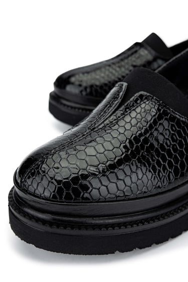  Tamer Tanca Kadın Hakiki Deri Siyah Kroko Casual Ayakkabı