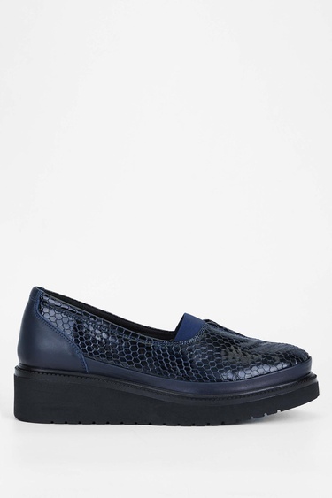  Tamer Tanca Kadın Hakiki Deri Lacivert Casual Ayakkabı