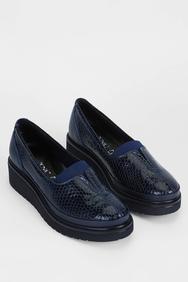  Tamer Tanca Kadın Hakiki Deri Lacivert Casual Ayakkabı