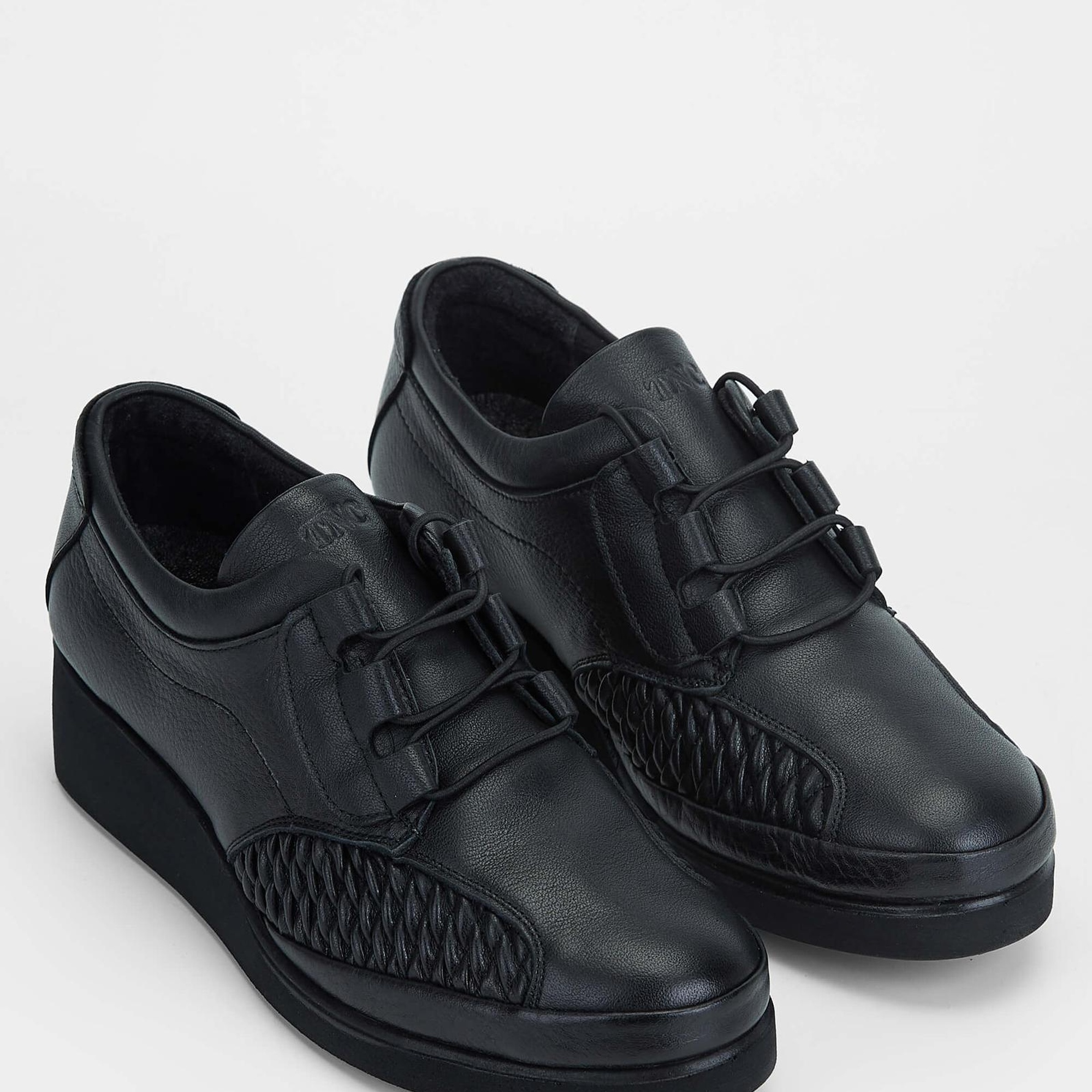 Tamer Tanca Kadın Hakiki Deri Siyah Casual Ayakkabı