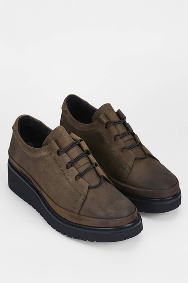  Tamer Tanca Kadın Hakiki Deri Yeşil Casual Ayakkabı