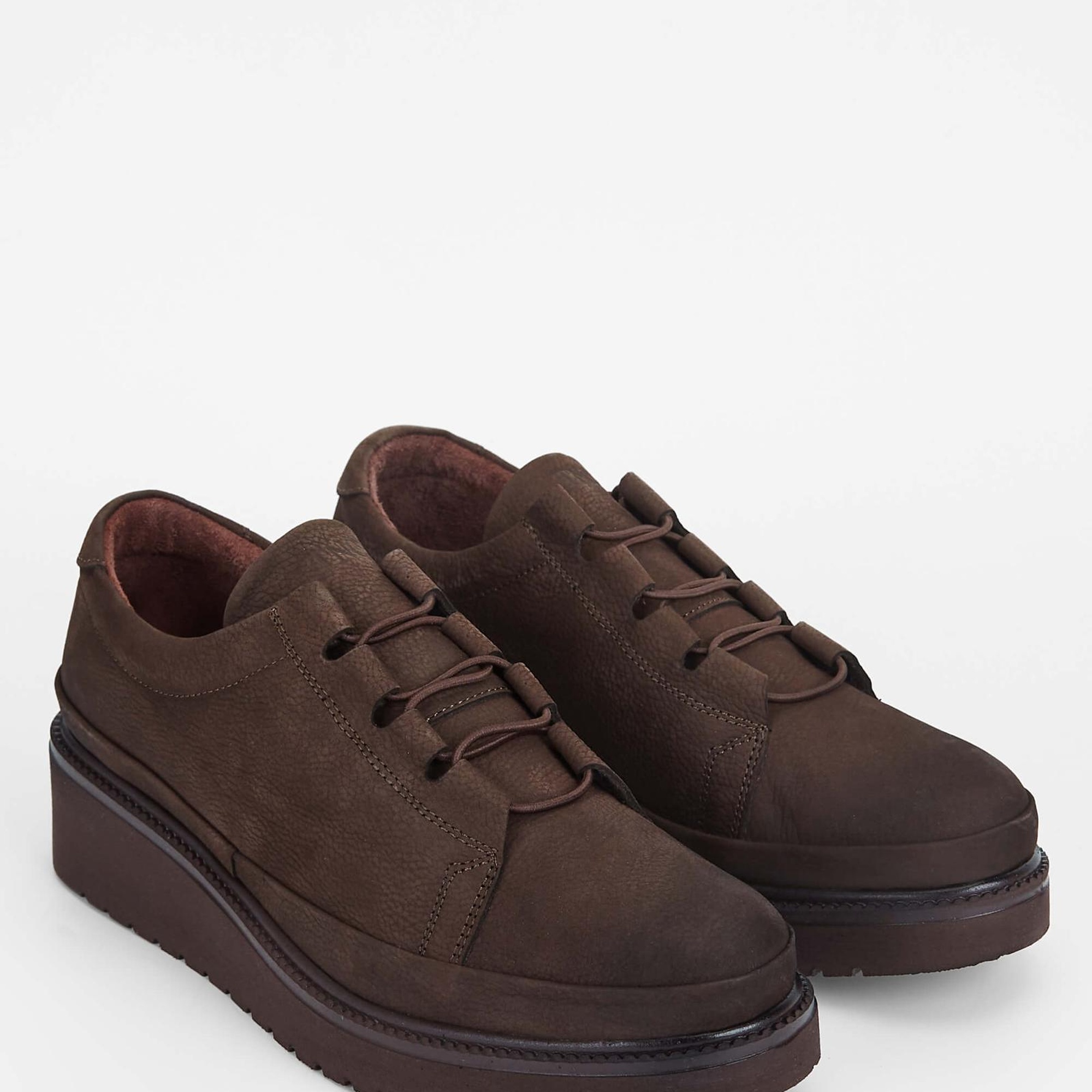 Tamer Tanca Kadın Hakiki Deri Kahverengi Nubuk Casual Ayakkabı