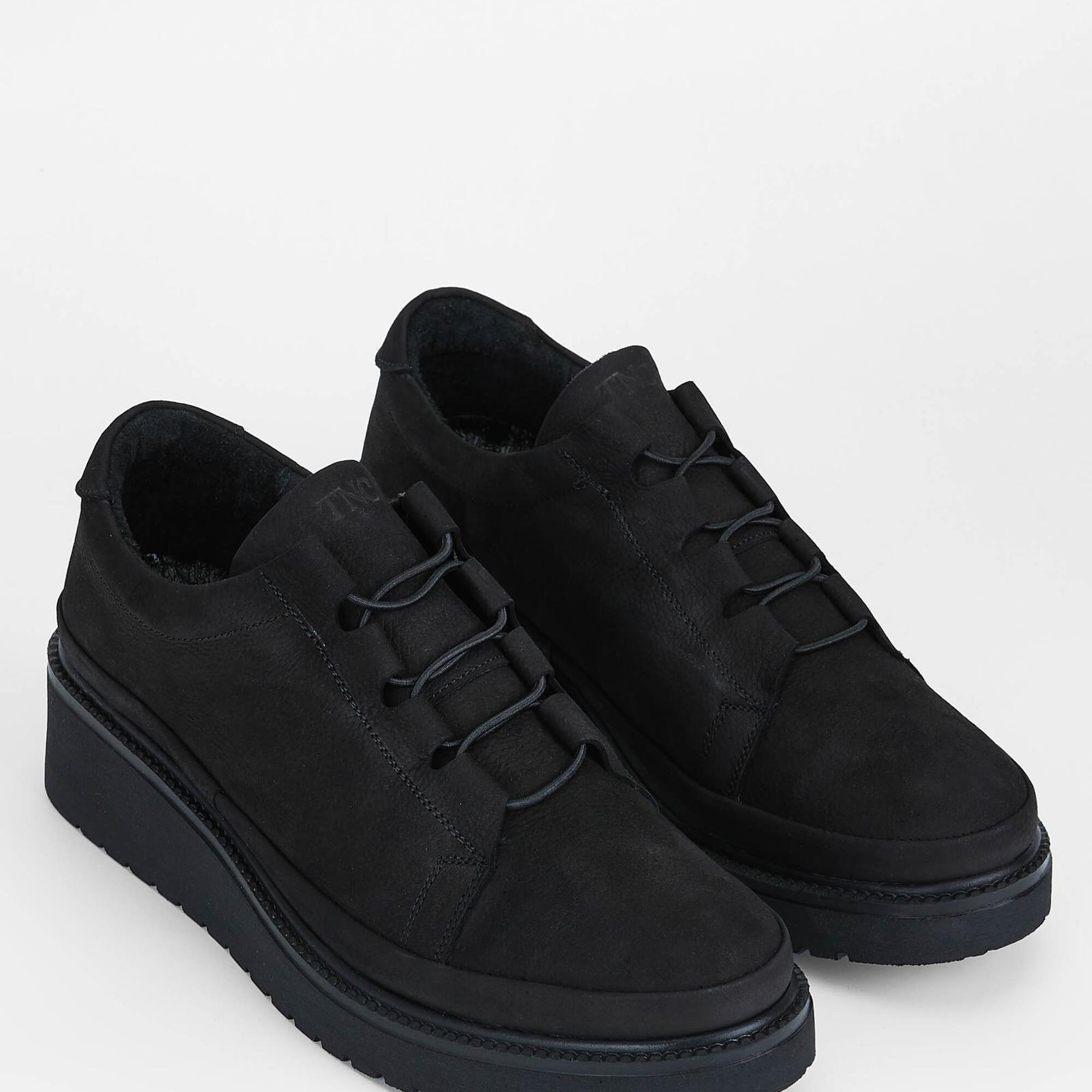 Tamer Tanca Kadın Hakiki Deri Siyah Nubuk Casual Ayakkabı