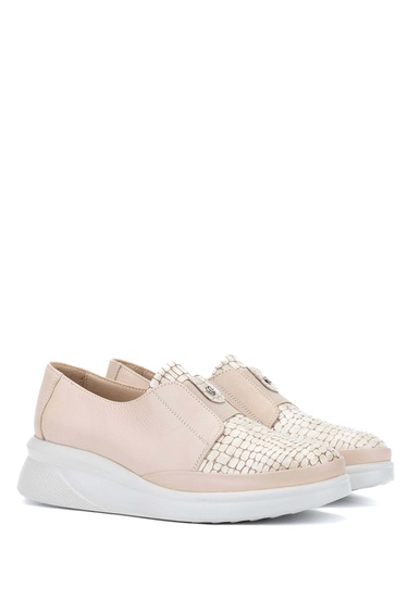  Tamer Tanca Kadın Hakiki Deri Bej Casual Ayakkabı