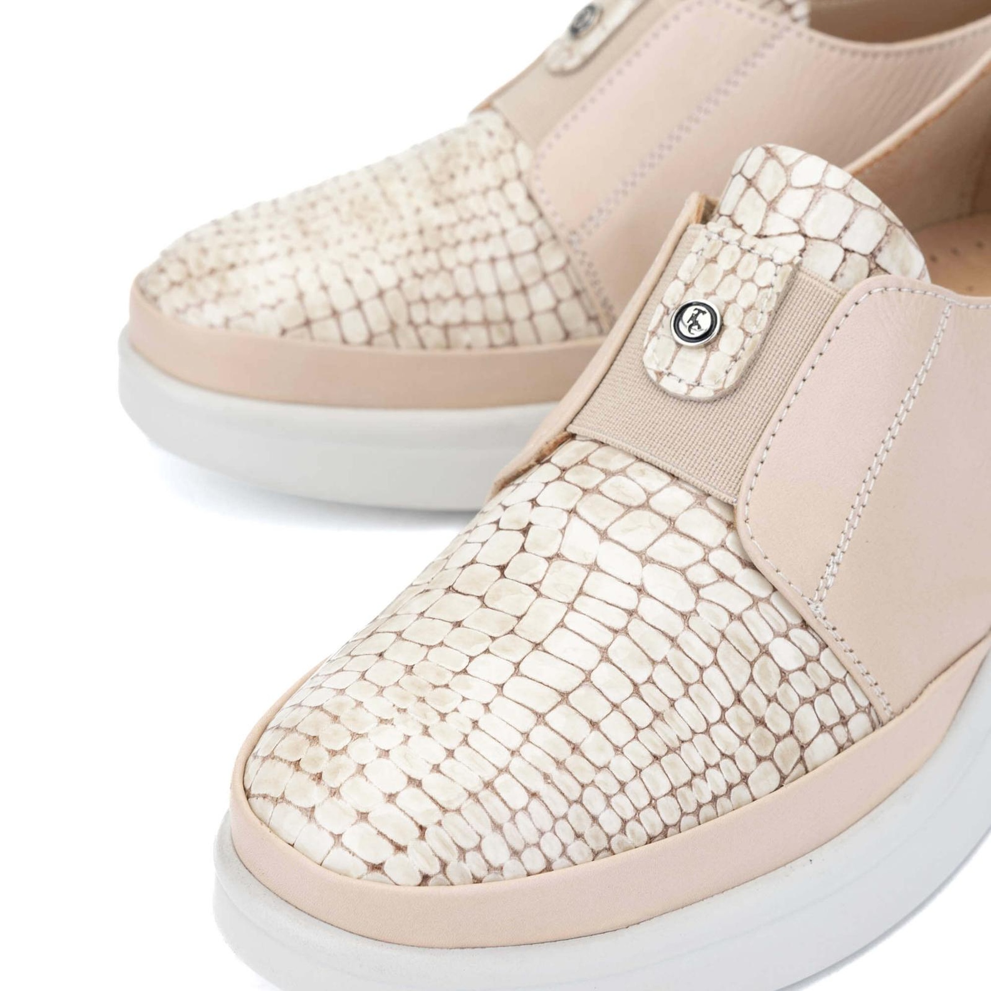 Tamer Tanca Kadın Hakiki Deri Bej Casual Ayakkabı