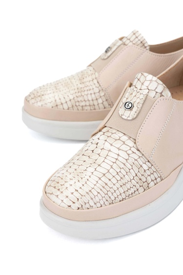  Tamer Tanca Kadın Hakiki Deri Bej Casual Ayakkabı