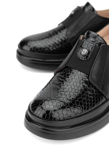  Tamer Tanca Kadın Hakiki Deri Siyah/Siyah Casual Ayakkabı