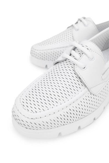  Tamer Tanca Kadın Deri Hasır Beyaz Casual Ayakkabı