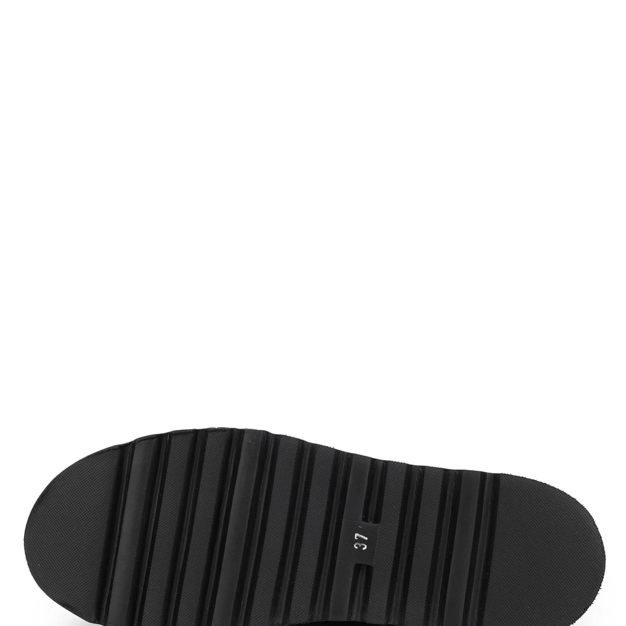 Tamer Tanca Kadın Deri Hasır Siyah Rugan Casual Ayakkabı