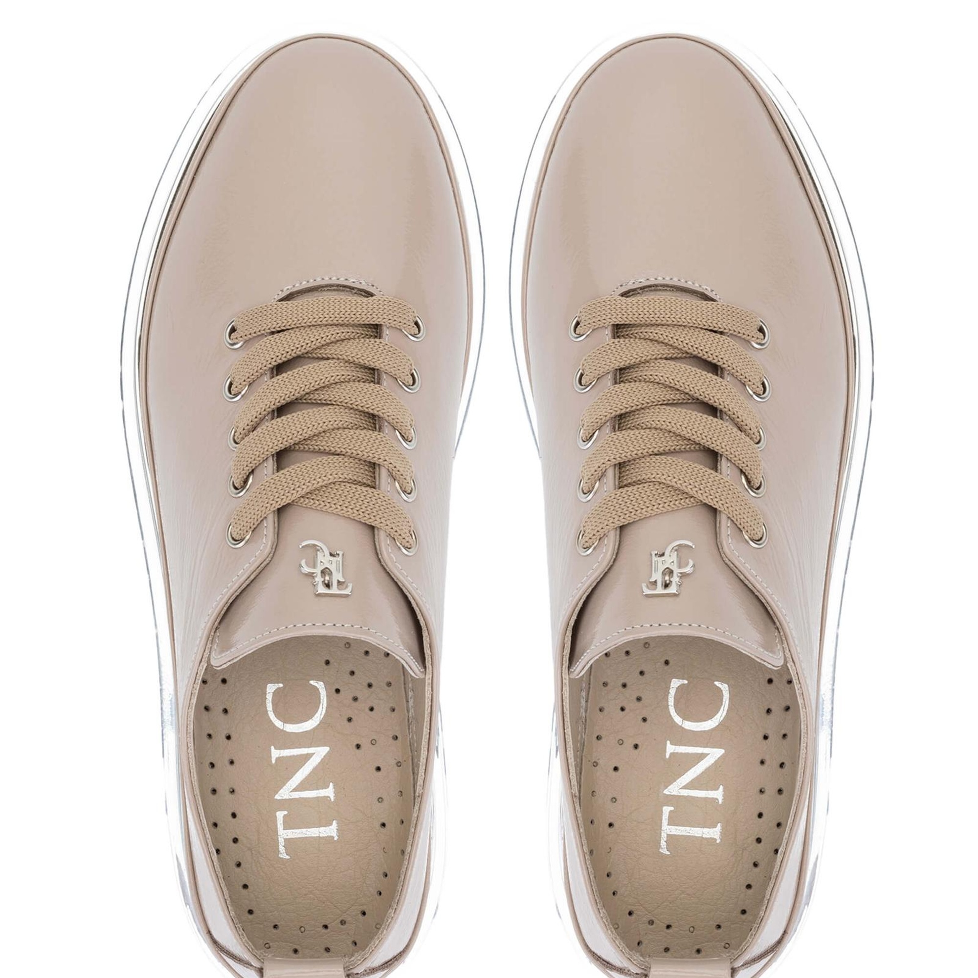 Tamer Tanca Kadın Deri Hasır Vizon Rugan Casual Ayakkabı