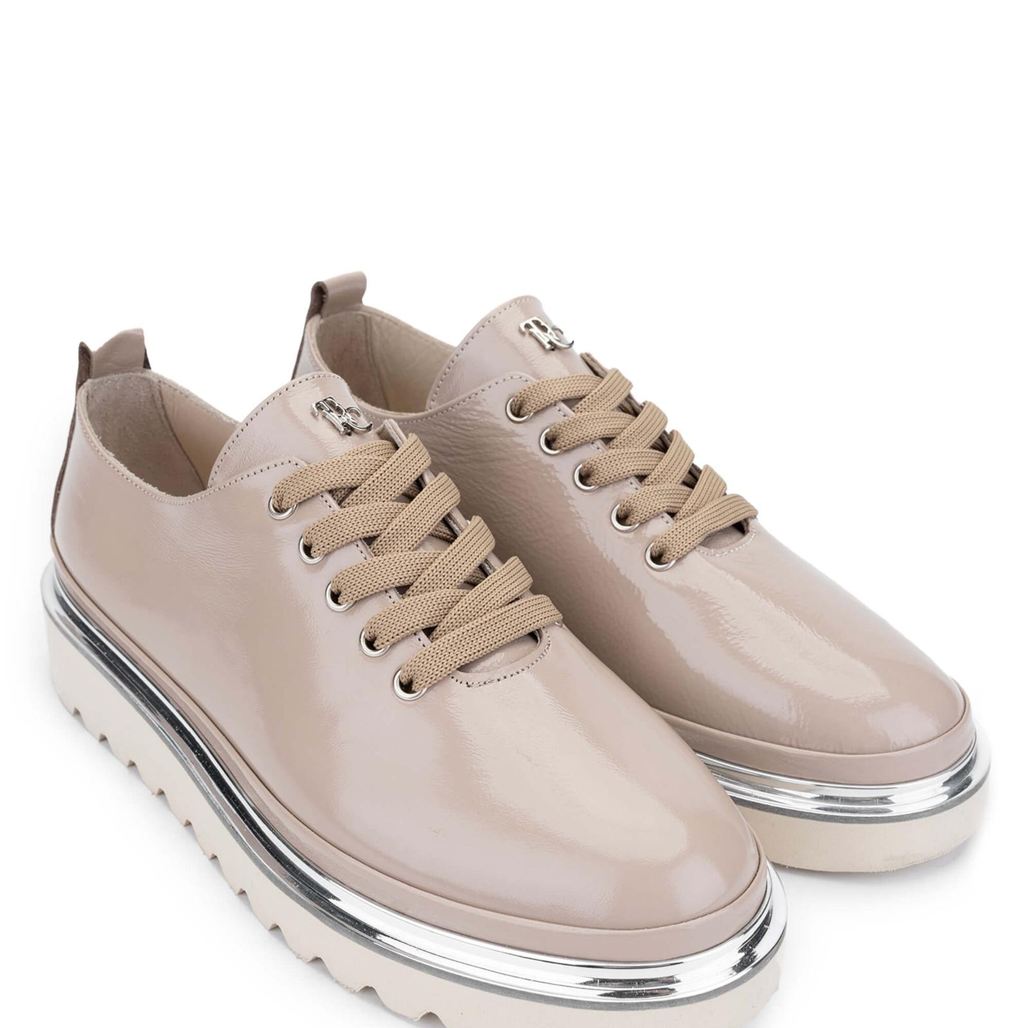 Tamer Tanca Kadın Deri Hasır Vizon Rugan Casual Ayakkabı