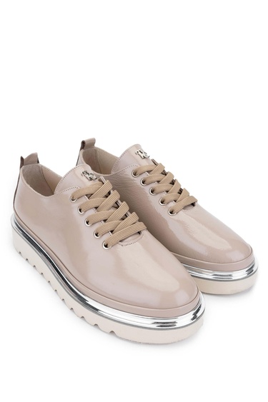  Tamer Tanca Kadın Deri Hasır Vizon Rugan Casual Ayakkabı