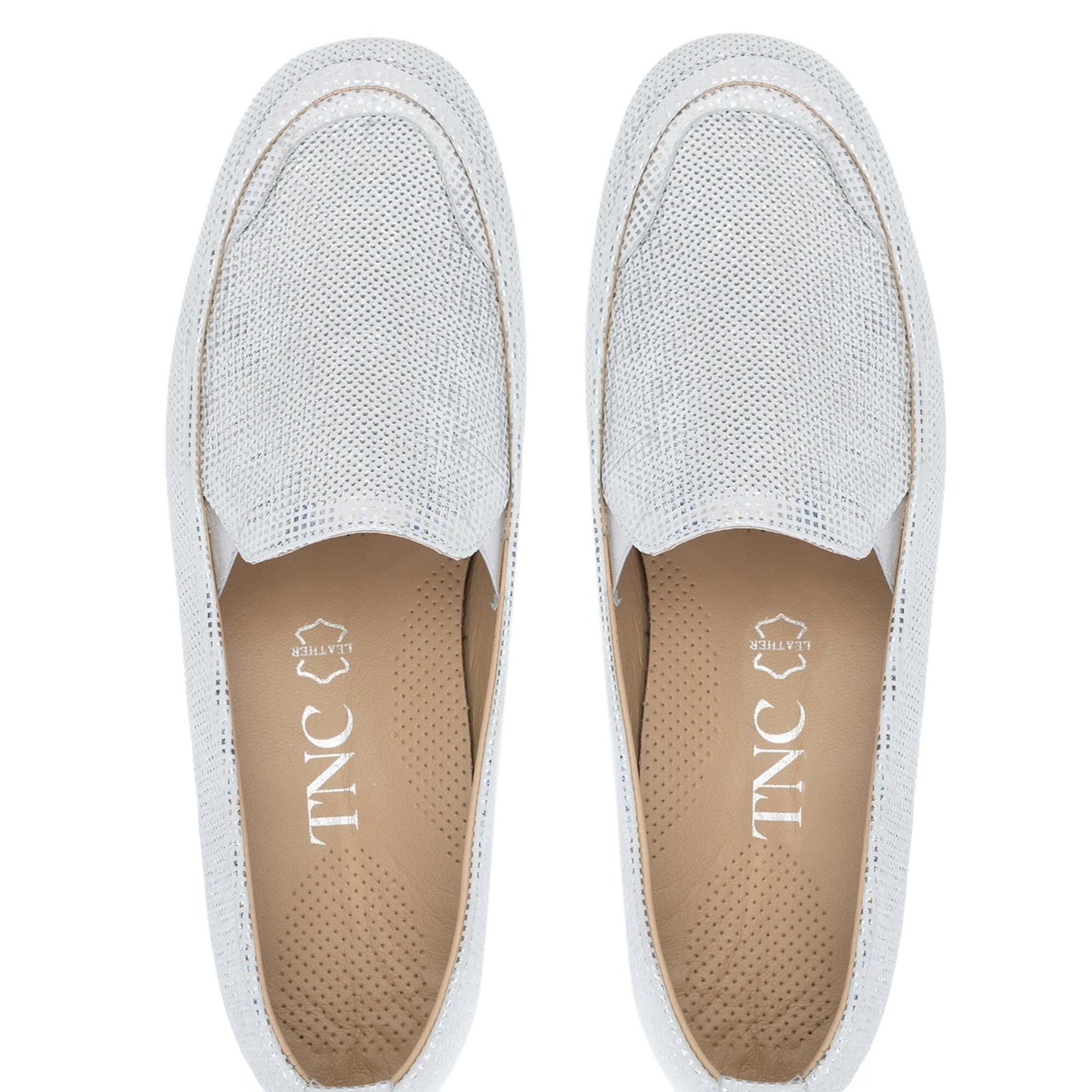 Tamer Tanca Kadın Hakiki Deri Gümüş Metalik Casual Ayakkabı