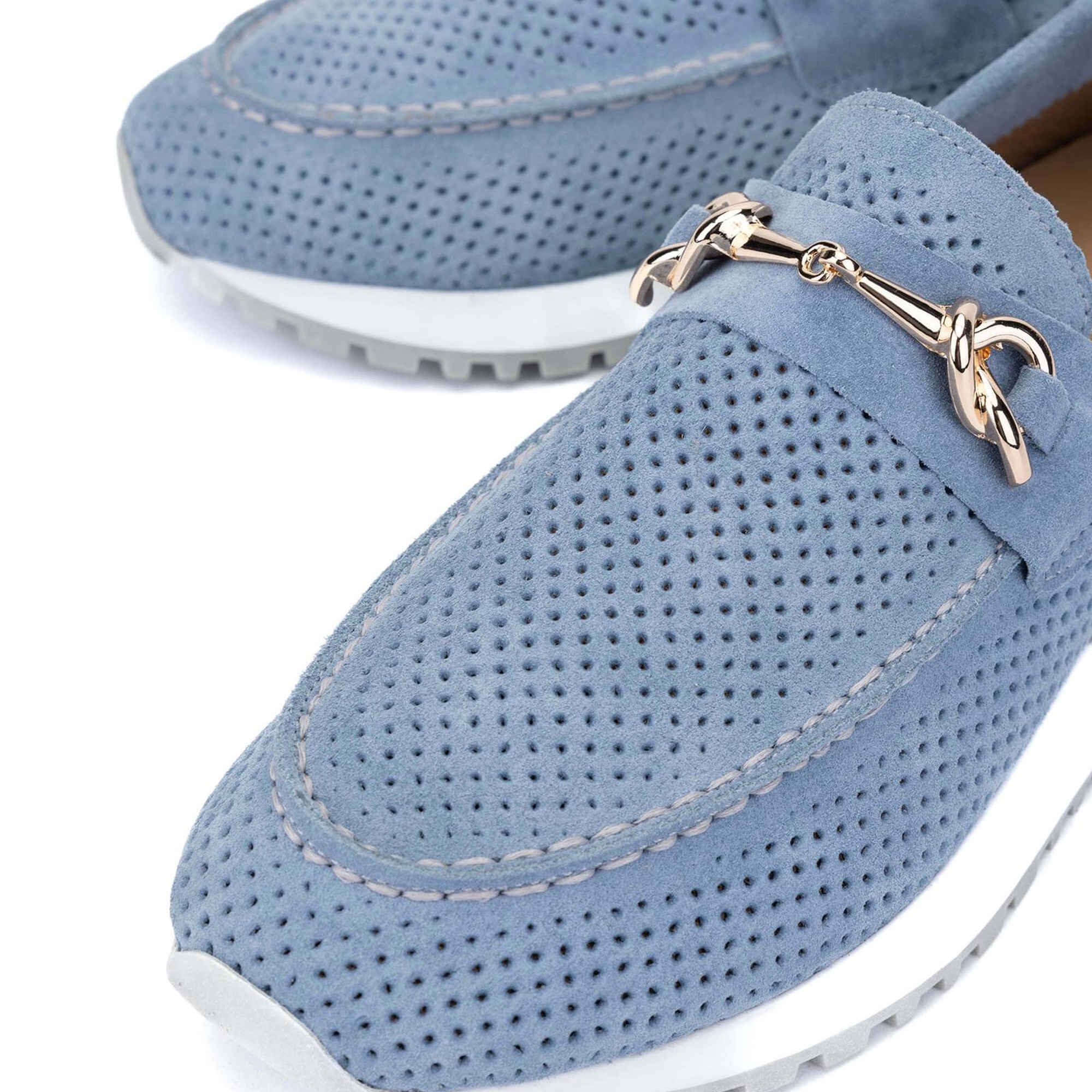 Tamer Tanca Kadın Hakiki Deri Mavi Casual Ayakkabı