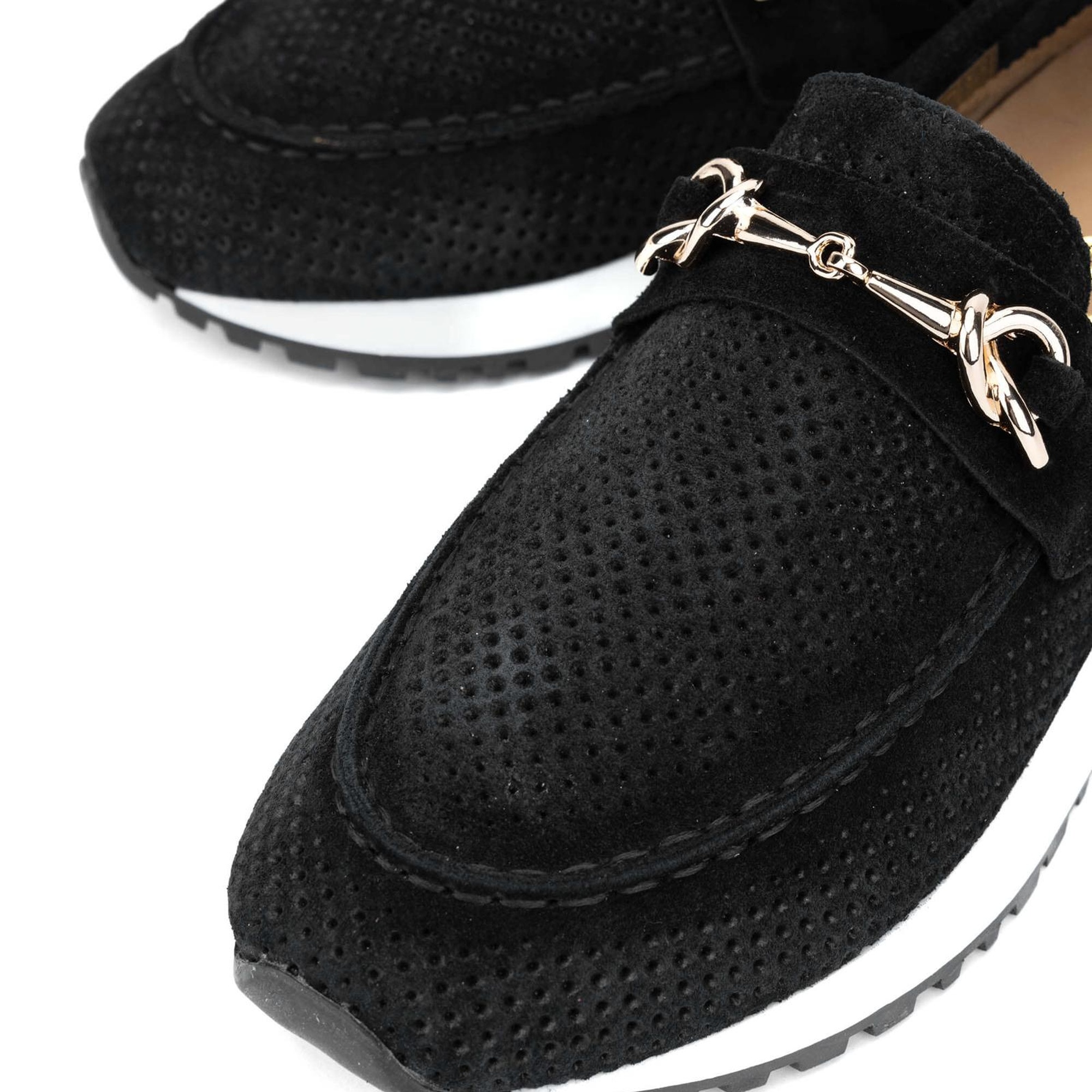 Tamer Tanca Kadın Hakiki Deri Siyah Süet Casual Ayakkabı