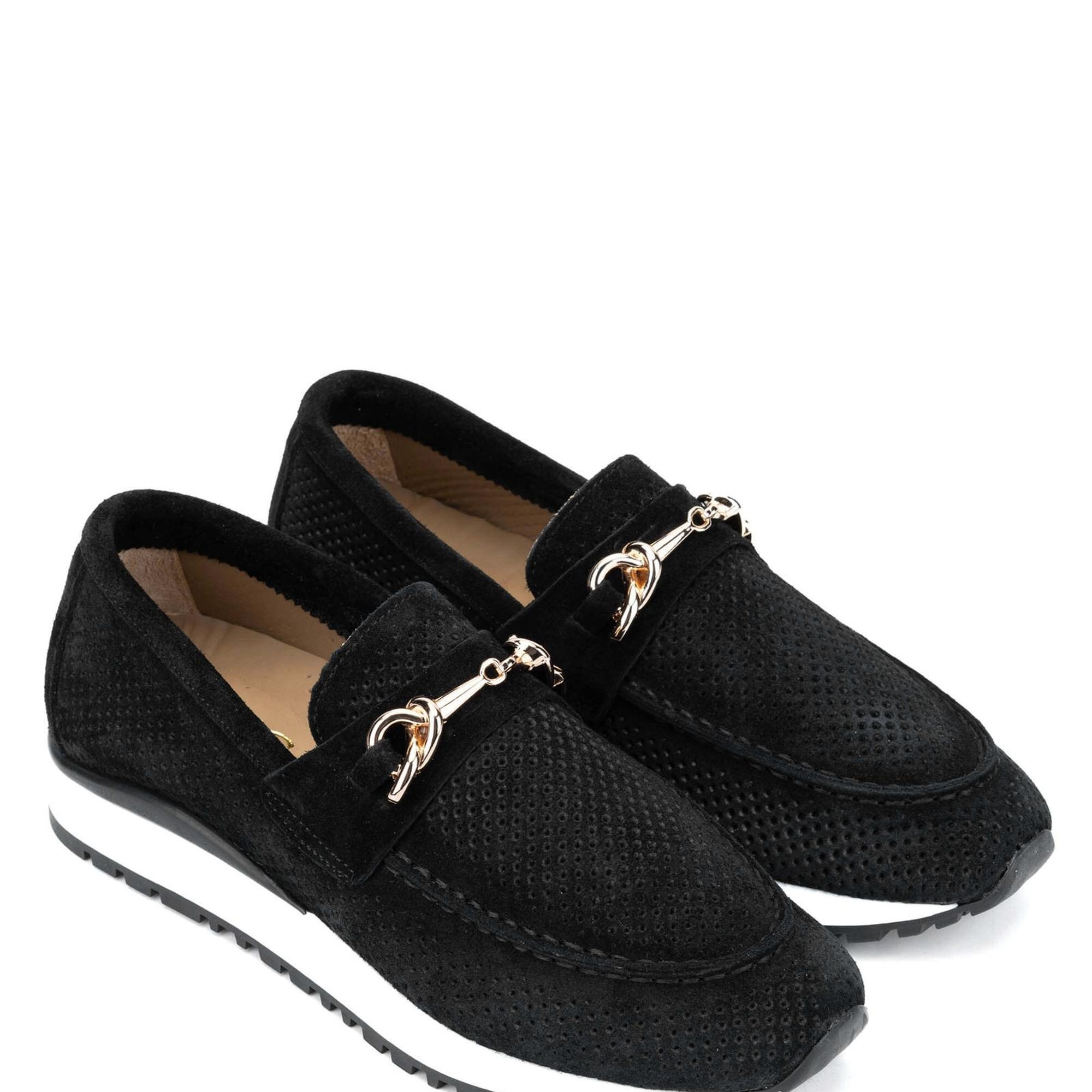 Tamer Tanca Kadın Hakiki Deri Siyah Süet Casual Ayakkabı