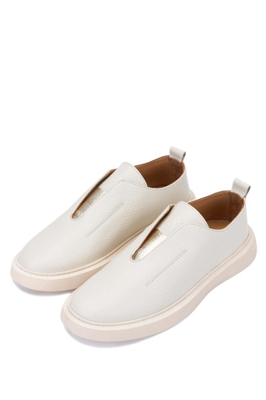  Tamer Tanca Kadın Hakiki Deri Bej Casual Ayakkabı