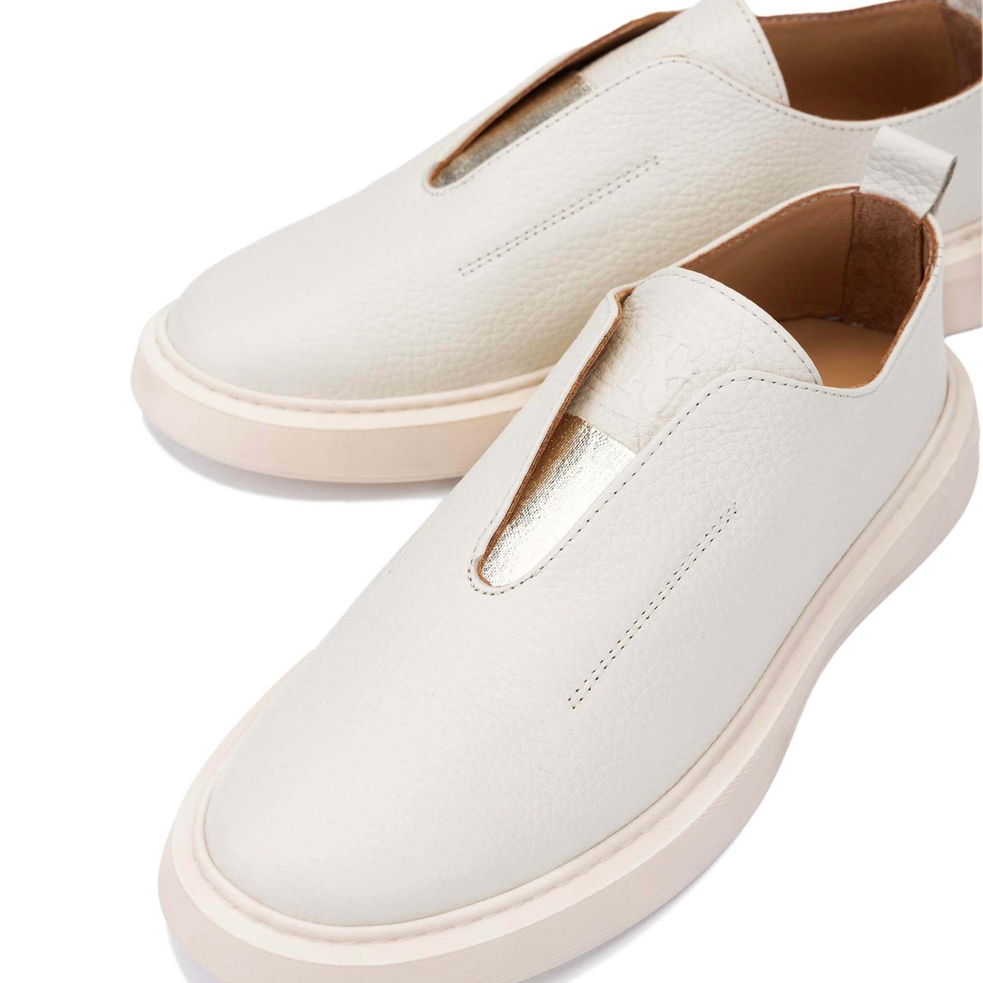 Tamer Tanca Kadın Hakiki Deri Bej Casual Ayakkabı