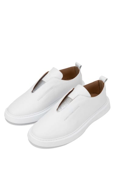  Tamer Tanca Kadın Hakiki Deri Beyaz Casual Ayakkabı