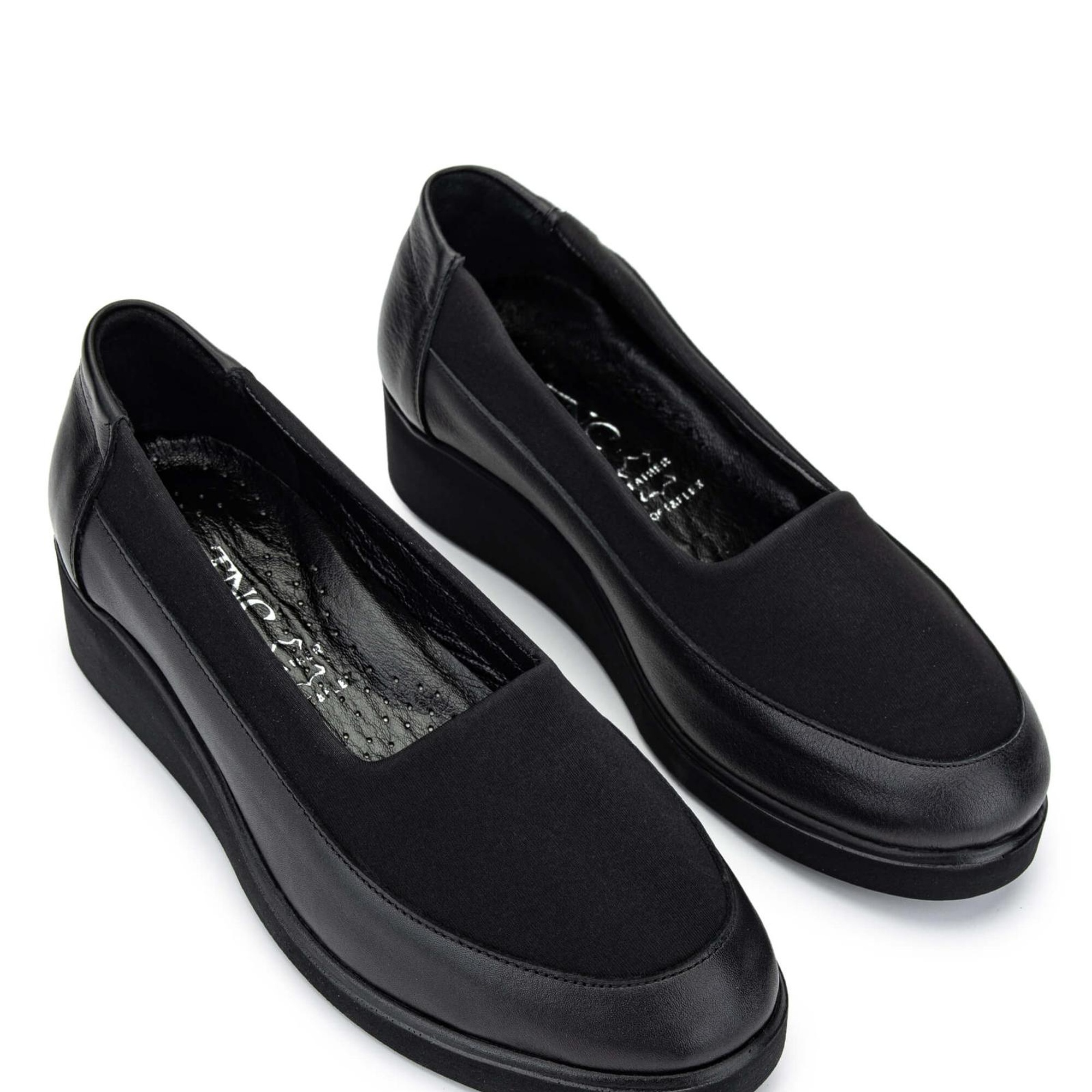 Tamer Tanca Kadın Hakiki Deri Siyah Casual Ayakkabı