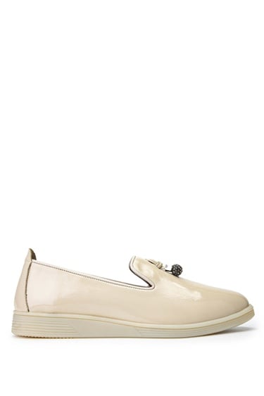  Tamer Tanca Kadın Hakiki Deri Bej Casual Ayakkabı