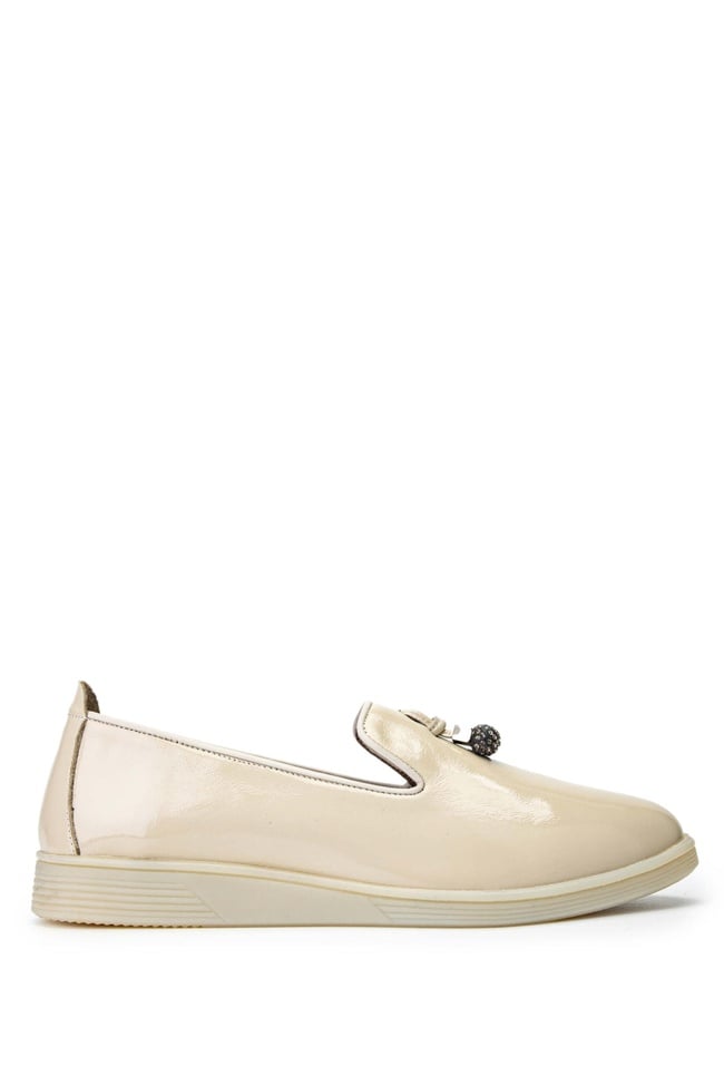  Tamer Tanca Kadın Hakiki Deri Bej Casual Ayakkabı