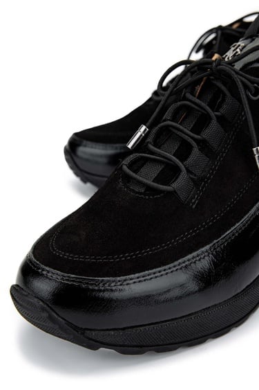  Tamer Tanca Kadın Hakiki Deri Siyah Casual Ayakkabı