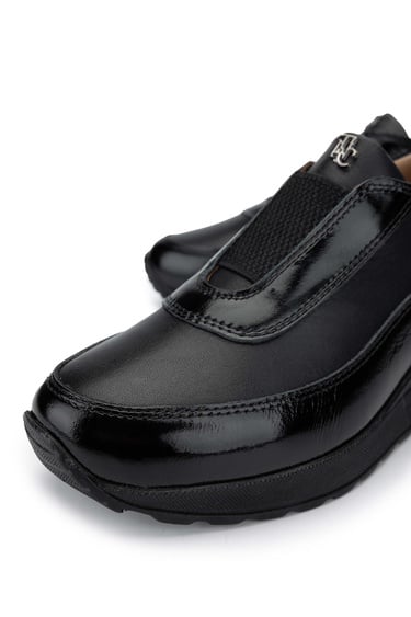  Tamer Tanca Kadın Hakiki Deri Siyah Casual Ayakkabı