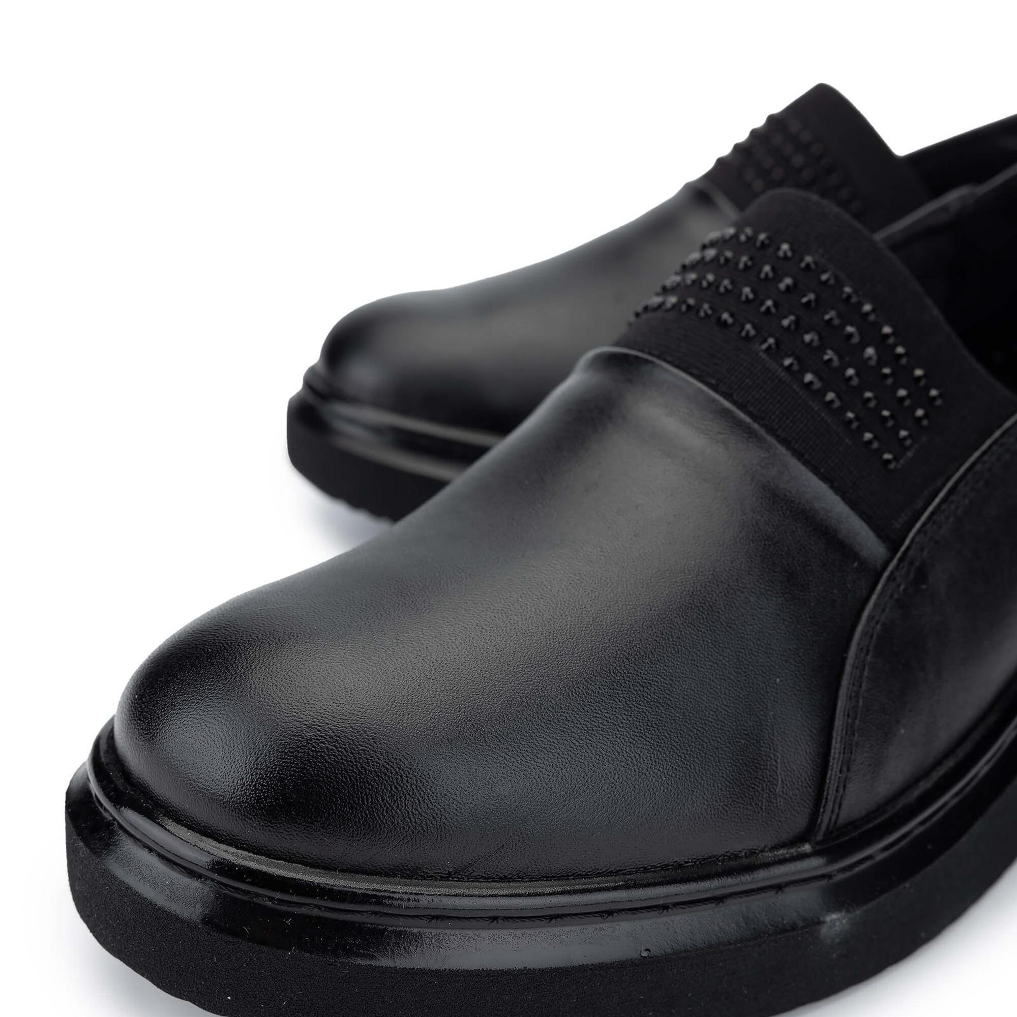 Tamer Tanca Kadın Hakiki Deri Siyah Deri Casual Ayakkabı