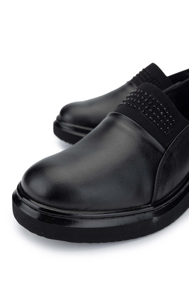  Tamer Tanca Kadın Hakiki Deri Siyah Deri Casual Ayakkabı