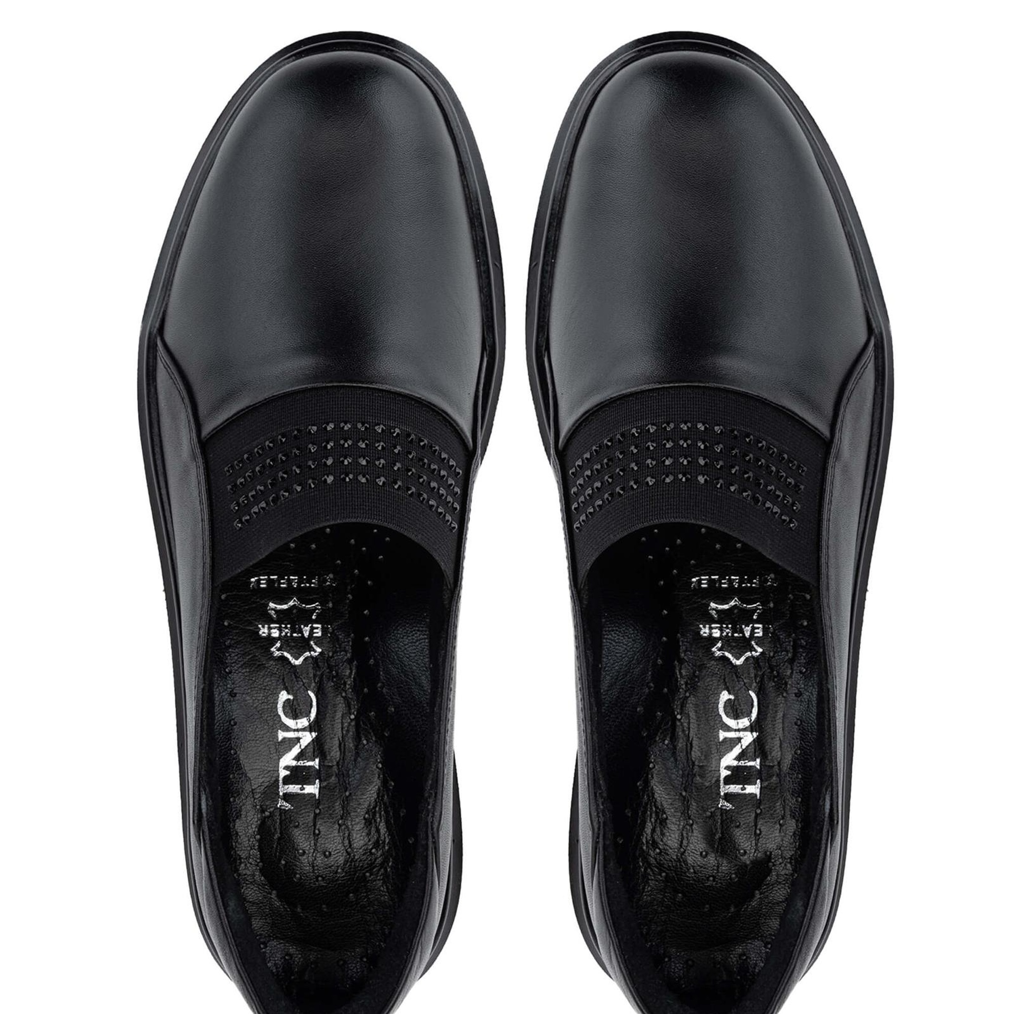 Tamer Tanca Kadın Hakiki Deri Siyah Deri Casual Ayakkabı