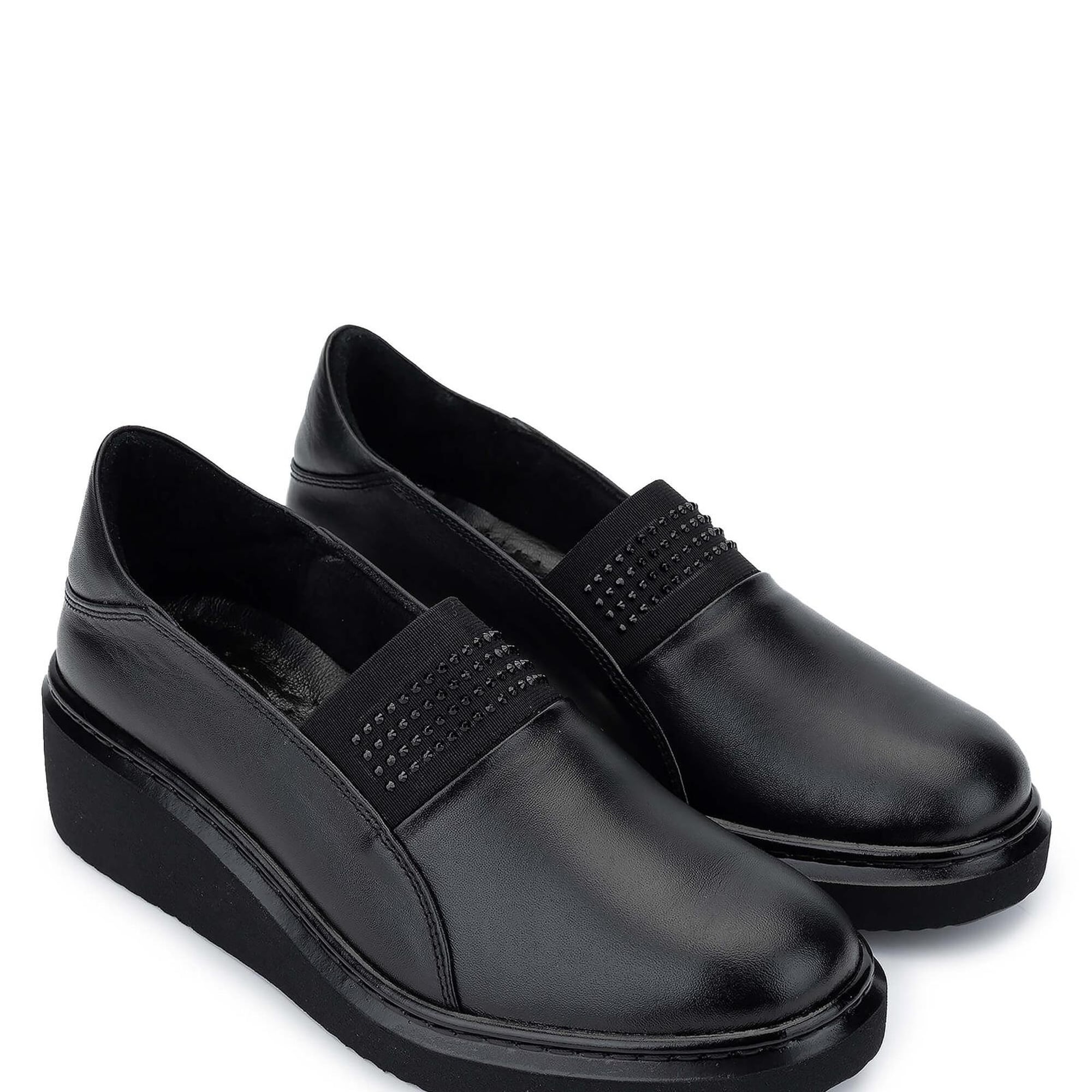 Tamer Tanca Kadın Hakiki Deri Siyah Deri Casual Ayakkabı