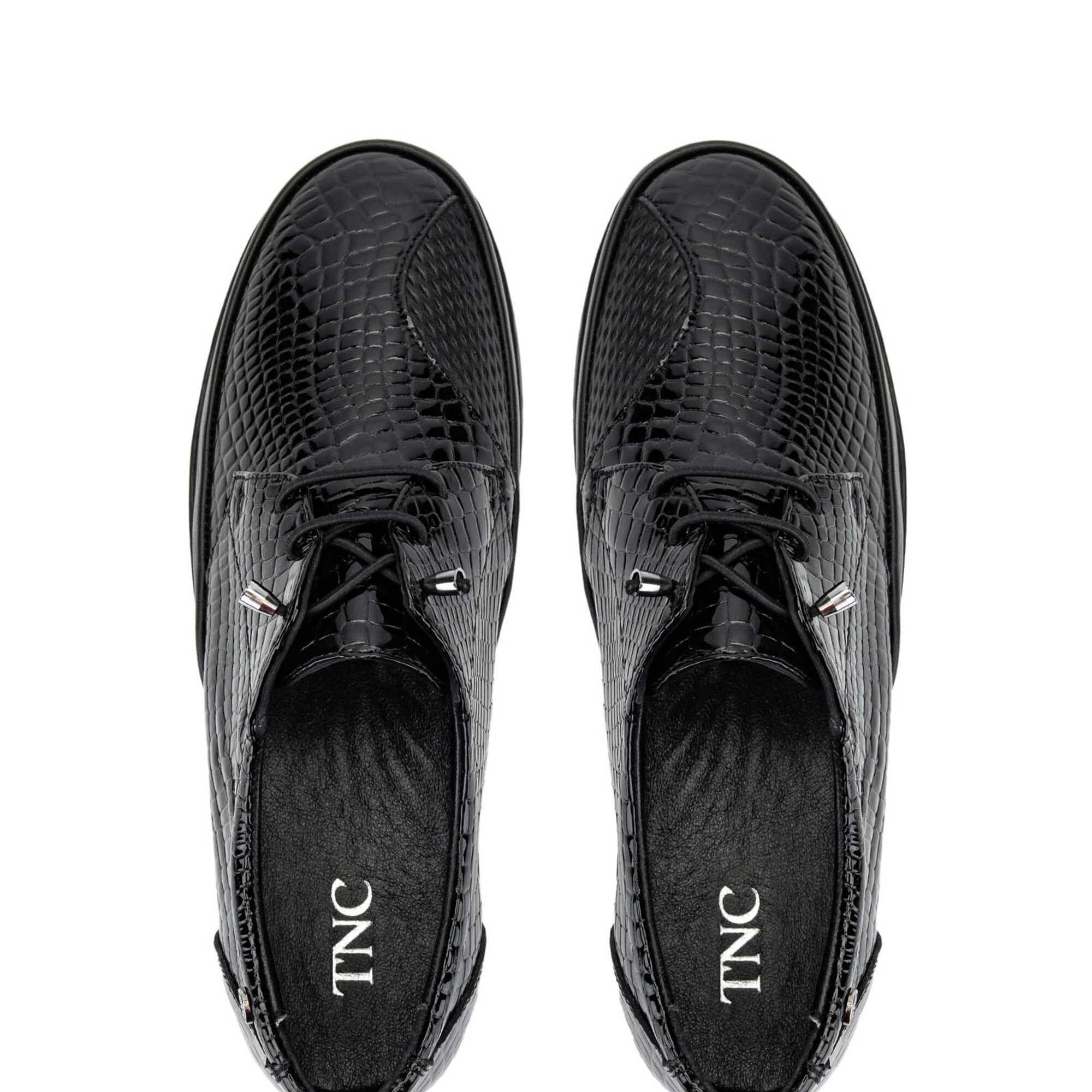 Tamer Tanca Kadın Hakiki Deri Siyah Casual Ayakkabı