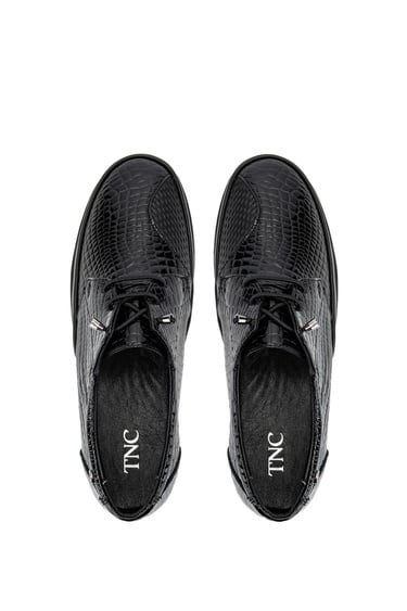  Tamer Tanca Kadın Hakiki Deri Siyah Casual Ayakkabı