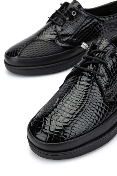  Tamer Tanca Kadın Hakiki Deri Siyah Casual Ayakkabı