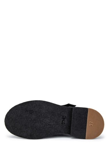  Tamer Tanca Kadın Hakiki Deri Siyah Rugan Casual Ayakkabı