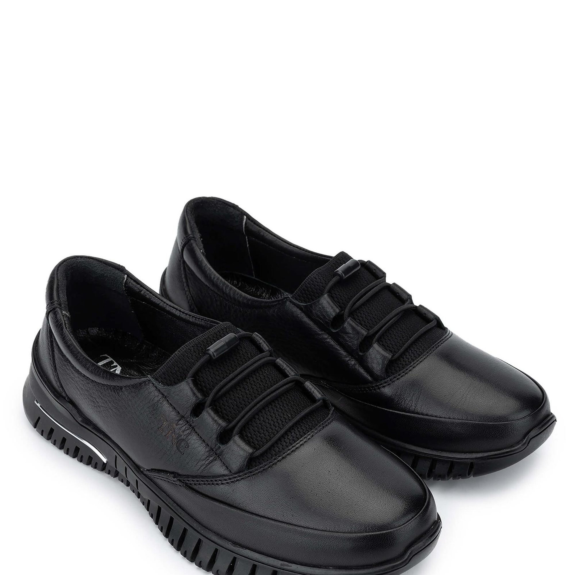 Tamer Tanca Kadın Hakiki Deri Siyah Deri Casual Ayakkabı